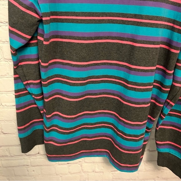 HUF Worldwide pastel striped preppy retro cotton tee, unisex, Large - Picture 3 of 8